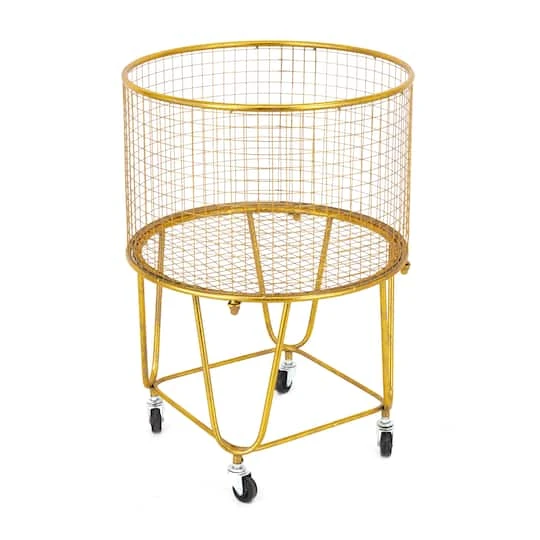 24" Gold Iron Glam Storage Cart 3 24" Gold Iron Glam Storage Cart