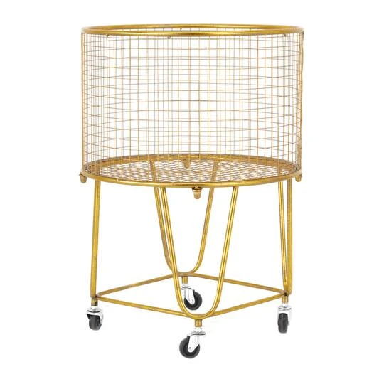 24" Gold Iron Glam Storage Cart 11 24" Gold Iron Glam Storage Cart - Image 9