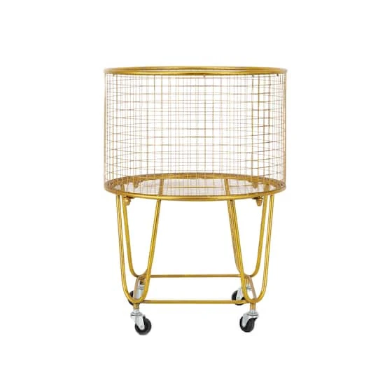 24" Gold Iron Glam Storage Cart 9 24" Gold Iron Glam Storage Cart - Image 7