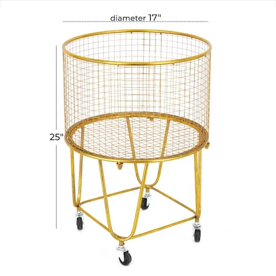 24" Gold Iron Glam Storage Cart 10 24" Gold Iron Glam Storage Cart - Image 8