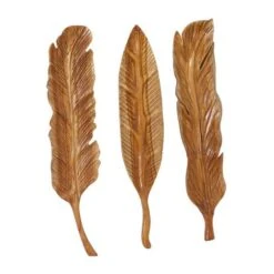 Set Of 3 Brown Teak Wood Rustic Wall Decor 7", 27" -Michaels Decor Sale D506546S 2