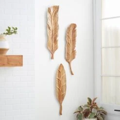 Set Of 3 Brown Teak Wood Rustic Wall Decor 7", 27" -Michaels Decor Sale D506546S 8