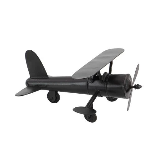 Brown Metal Vintage Sculpture, Airplane 9" X 18" X 15" 5 Brown Metal Vintage Sculpture, Airplane 9" X 18" X 15" - Image 3