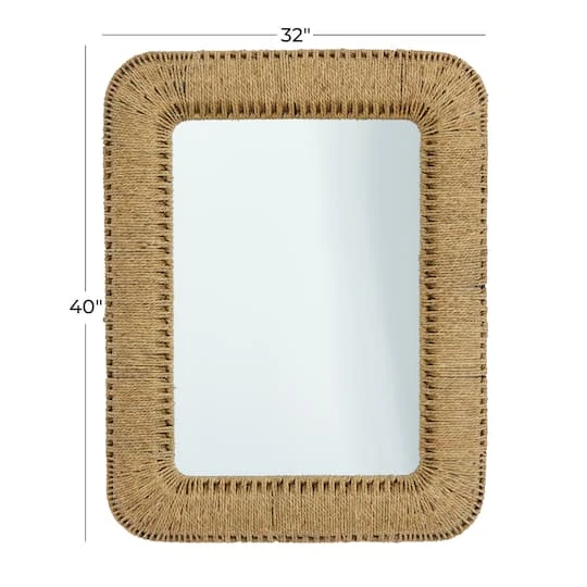 Brown Iron Bohemian Wall Mirror, 40" X 32" X 3" 8 Brown Iron Bohemian Wall Mirror, 40" X 32" X 3" - Image 6