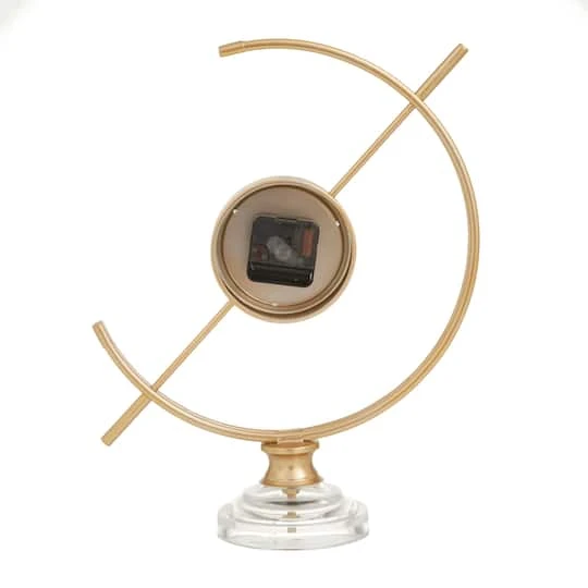 Gold Iron Modern Clock, 16" X 13" X 5" 9 Gold Iron Modern Clock, 16" X 13" X 5" - Image 7