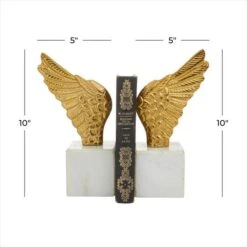 10" Angel Wing Aluminum Bookend Set Gold -Michaels Decor Sale D511350S 6