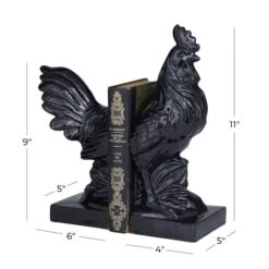 Modern Rooster Farmhouse Dolomite Bookend Set -Michaels Decor Sale D511352S 6
