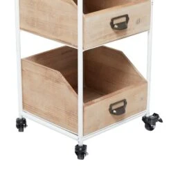 Brown Fir Industrial Storage Cart, 36" X 13" X 12" -Michaels Decor Sale D511469S 4