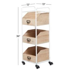 Brown Fir Industrial Storage Cart, 36" X 13" X 12" -Michaels Decor Sale D511469S 8