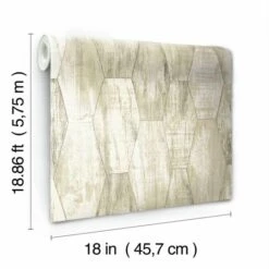RoomMates Wood Hexagon Tile Peel & Stick Wallpaper Tan 19 RoomMates Wood Hexagon Tile Peel & Stick Wallpaper Tan -Michaels Decor Sale D515232S 6