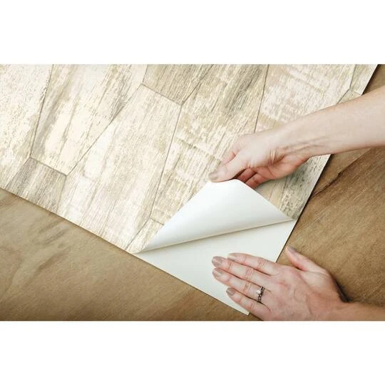 RoomMates Wood Hexagon Tile Peel & Stick Wallpaper Tan 11 RoomMates Wood Hexagon Tile Peel & Stick Wallpaper Tan - Image 9