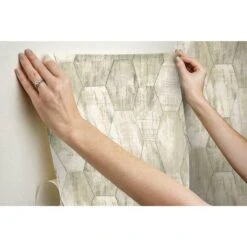 RoomMates Wood Hexagon Tile Peel & Stick Wallpaper Tan 21 RoomMates Wood Hexagon Tile Peel & Stick Wallpaper Tan -Michaels Decor Sale D515232S 8