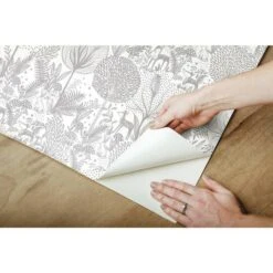 Roommates Forest Friends Peel & Stick Wallpaper Gray/White -Michaels Decor Sale D515237S 8