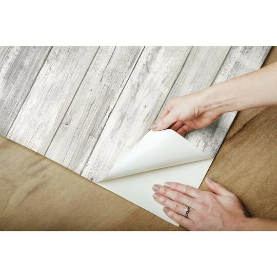 RoomMates Weathered Planks Peel & Stick Wallpaper Gray 11 RoomMates Weathered Planks Peel & Stick Wallpaper Gray - Image 9