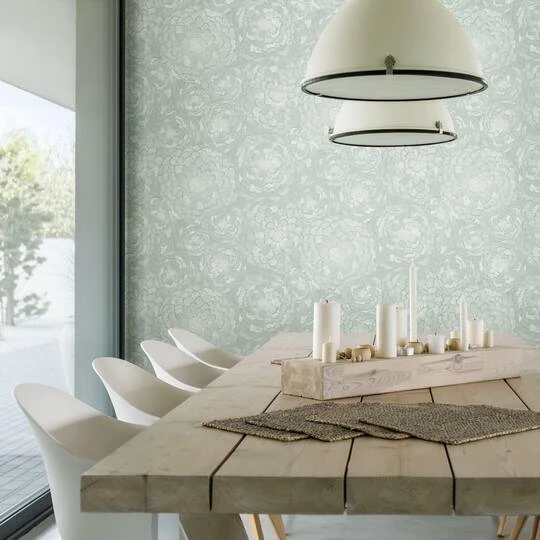 RoomMates Zen Dahlia Peel & Stick Wallpaper Green 7 RoomMates Zen Dahlia Peel & Stick Wallpaper Green - Image 5