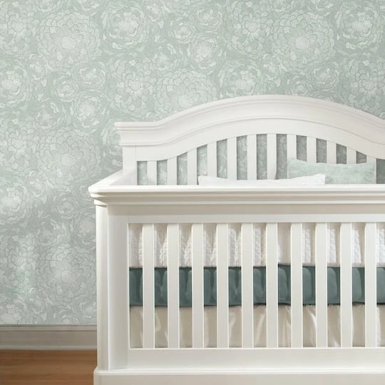 RoomMates Zen Dahlia Peel & Stick Wallpaper Green 8 RoomMates Zen Dahlia Peel & Stick Wallpaper Green - Image 6