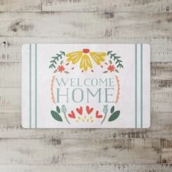 Folksy Welcome Home 27" X 18" Floor Mat