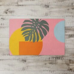 Abstract Leaf And Sun 27" X 18" Floor Mat -Michaels Decor Sale D521666S 2