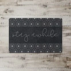 Stay Awhile Flowers 27" X 18" Floor Mat