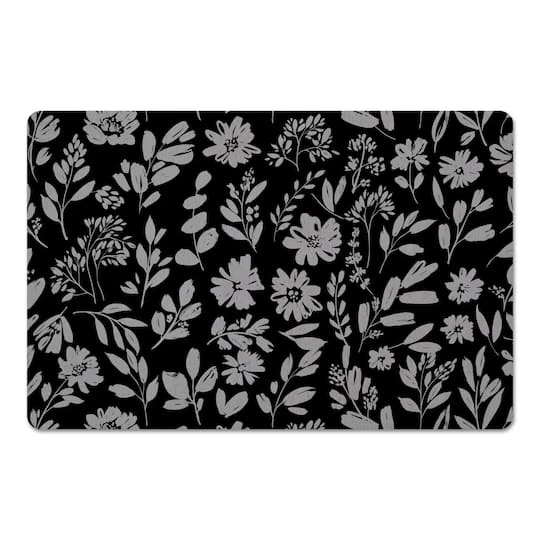 Monochromatic Florals 27" X 18" Floor Mat 6 Monochromatic Florals 27" X 18" Floor Mat - Image 4