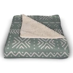 Sage Mudcloth 50" X 60" Sherpa Fleece Blanket -Michaels Decor Sale D521699S 2