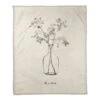 Flower Line Drawing 50" X 60" Coral Fleece Blanket -Michaels Decor Sale D521713S 1