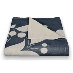 Indigo Flower Print 50" X 60" Coral Fleece Blanket -Michaels Decor Sale D521729S 2