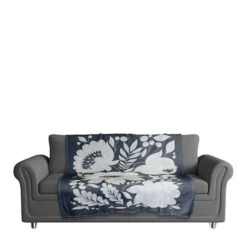 Indigo Flower Print 50" X 60" Coral Fleece Blanket -Michaels Decor Sale D521729S 3