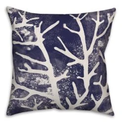 Navy Coral 18" X 18" Indoor / Outdoor Pillow