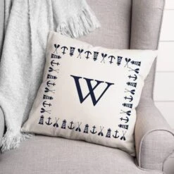 Nautical Monogram Throw Pillow W -Michaels Decor Sale D522788S 2
