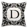 Black & White Monogram Indoor/Outdoor Pillow D -Michaels Decor Sale D522798S 1