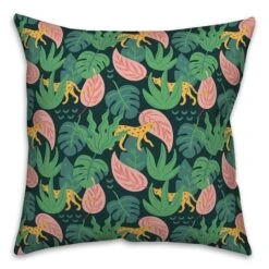 Tropical Cheetahs 18" X 18" Indoor / Outdoor Pillow