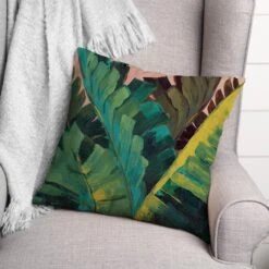 Hand Painted Leaves 18" X 18" Indoor / Outdoor Pillow -Michaels Decor Sale D522831S 2