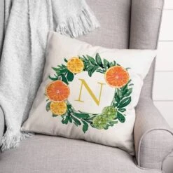 Citrus Monogram Indoor/Outdoor Pillow N -Michaels Decor Sale D522846S 2