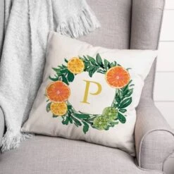 Citrus Monogram Indoor/Outdoor Pillow -Michaels Decor Sale D522848S 2