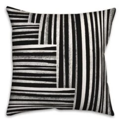 Distressed Lines Pattern 18" X 18" Throw Pillow