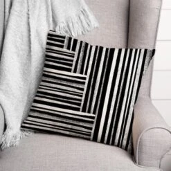 Distressed Lines Pattern 18" X 18" Throw Pillow -Michaels Decor Sale D522874S 2