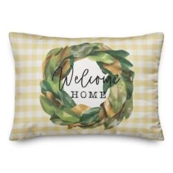 Welcome Home Wreath 14" X 20" Throw Pillow