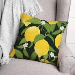 Black And Yellow Lemon 18" X 18" Throw Pillow -Michaels Decor Sale D522940S 2