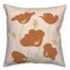 Orange Poppies Throw Pillow 18" X 18"