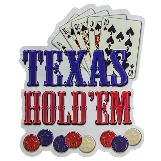 American Art Décor™ 17.25" Texas Hold'em Embossed Metal Sign 3 American Art Décor™ 17.25" Texas Hold'em Embossed Metal Sign