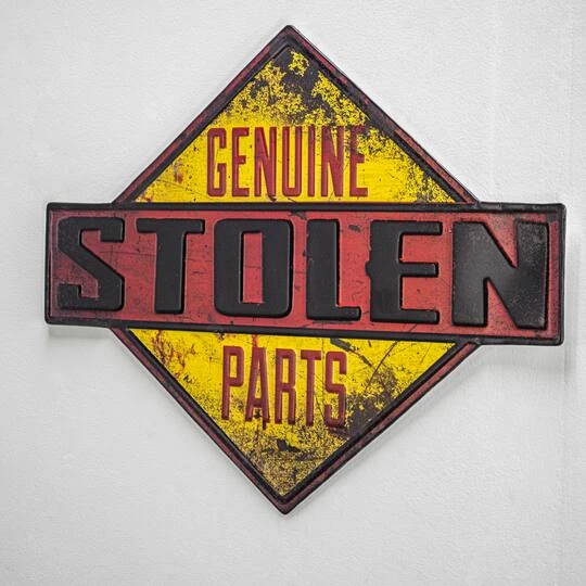 American Art Décor™ 18.25" Genuine Stolen Parts Embossed Metal Sign 8 American Art Décor™ 18.25" Genuine Stolen Parts Embossed Metal Sign - Image 6