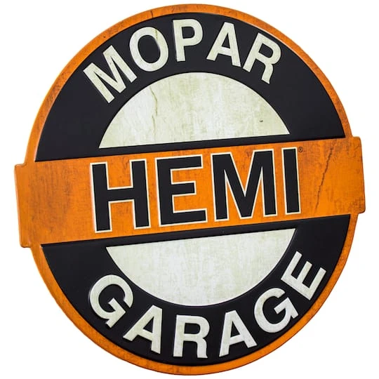 American Art Décor™ 16.25" Mopar HEMI® Garage Embossed Metal Wall Sign 4 American Art Décor™ 16.25" Mopar HEMI® Garage Embossed Metal Wall Sign - Image 2