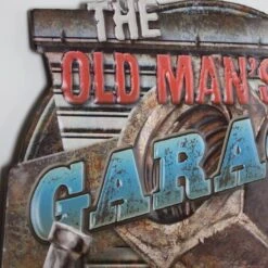 American Art Décor™ 16.5" The Old Man's Garage Embossed Metal Sign -Michaels Decor Sale D531363S 4