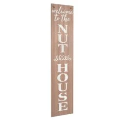American Art Décor™ 47.25" Happy Place Nut House Double-Sided Hanging & Leaning Wall Sign