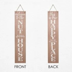 American Art Décor™ 47.25" Happy Place Nut House Double-Sided Hanging & Leaning Wall Sign -Michaels Decor Sale D531386S 6