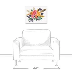 Yellow Feathers And Flowers 16" X 20" Canvas Wall Art -Michaels Decor Sale D579542S 5