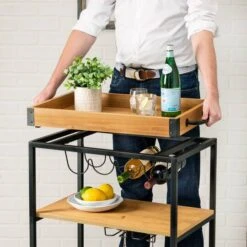 Honey Can Do Industrial Rolling Bar Cart With Removable Serving Tray -Michaels Decor Sale D582781S 10