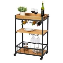 Honey Can Do Industrial Rolling Bar Cart With Removable Serving Tray -Michaels Decor Sale D582781S 8