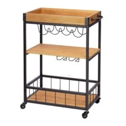 Honey Can Do Industrial Rolling Bar Cart With Removable Serving Tray -Michaels Decor Sale D582781S 9